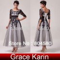 In Stock Half Sleeve Lace & Tulle Ball Gown Evening Prom Party Dress Long Quinceanera Dreses 8 Size US 2~16 CL6051