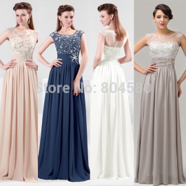 Stock Chiffon Floor-Length Women Celebrity dresses Party Evening Prom Dresses  8 Size US 2~16 CL4473