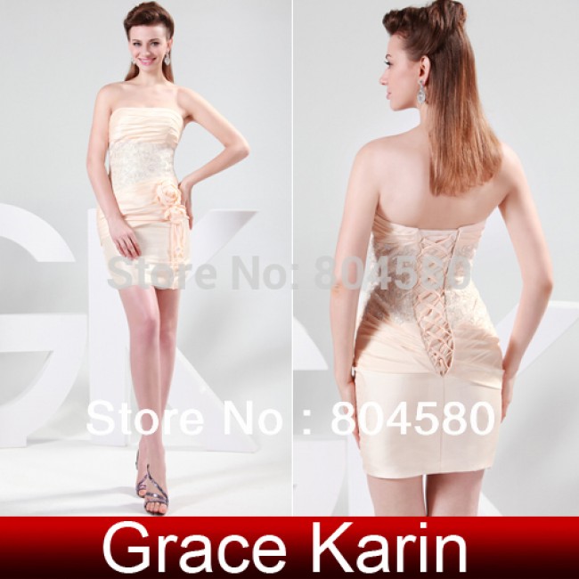 Grace Karin Stock Strapless Taffeta Evening Prom Fashion Party Dress,Bandage Dresses 8 Size US 2~16