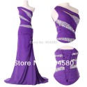 Fashion Ladies Colorful Beaded One Shoulder Prom Gown Long Sheath Dress Sheath Party Evening dresses CL4971