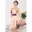  Sexy Women Floral Print dress Runway Vintage Party Gown Short Pattern Evening Prom dresses Formal CL7501