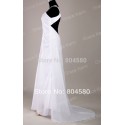Grack Karin One shoulder Chiffon Celebrity Dress Long Evening Party Prom Gown White Formal Dresses  CL3122