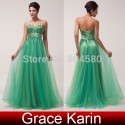 Stock Strapless Sweetheart Floor Length Long Design Formal Evening dress Women Green Prom Party Gown CL6063 (AL12)