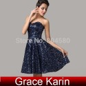 Strapless Sequins Short-Length Lady Dress homecoming party dresses evening gowns Formal Prom dress CL6133 (AL12)