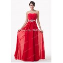 Gorgeous  Actual Images Floor Length Empire Red Chiffon Long prom dress Party Evening Gowns Elegant Formal dresses CL6229