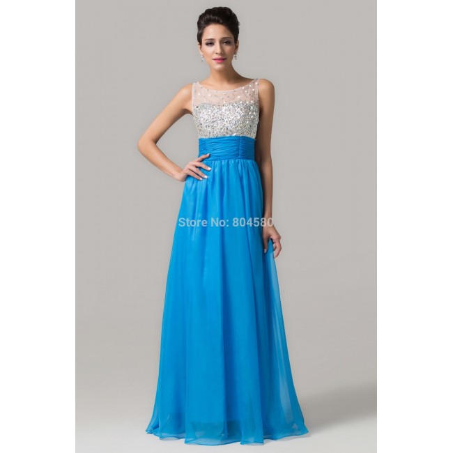 Grace Karin   Floor Length A-line Sleeveless long Prom dress Party Evening Elegant Formal Women Homecoming Gown CL6130