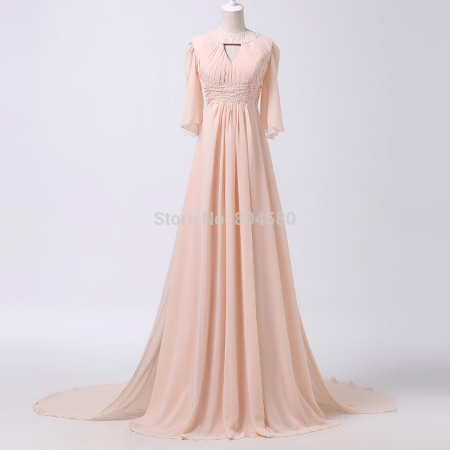 Grace Karin A Line Half Regular Sleeve Dance Ball Prom dress Long Party dresses Pink Formal Evening Gown CL6271