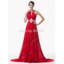 Grace Karin Fashion A Line Floor Length Cheap Evening dress Beads Formal Occasion Gown Long Party Prom dresses CL6184