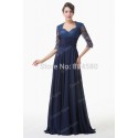 Grace Karin Floor Length Half Sleeve Evening dress   Lace Applique Long prom dresses Formal Special Party Gown CL6234 