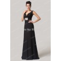 Grace Karin Floor length Deep V-Neck Black Special Occasion Dresses Formal Celebrity dress Long evening gowns CL6159