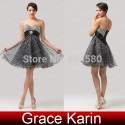 Grace Karin Knee length Off shoulder Tulle Party dresses Short Evening Dress women Prom gowns Elegant vestido de festa CL6139