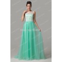 Grace Karin  Fashion Floor-length Chiffon Green Lace evening gowns Long Celebrity Prom dresses Women party dress CL6108