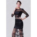 Grace Karin  Fashion Long Sleeve Lace Appliques Floor Length Sexy See Through dress Party Evening Gown Elegant Prom CL6227
