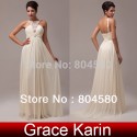 Grace Karin  Stock Halter Cheap Design Long Prom Party Gown Chiffon Women Evening Dress    Formal Gowns CL6009