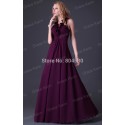 Grace Karin Stock Halter Floor LengthChiffon Mother of the Bride dress Long prom party gown Purple evening dress   CL3435