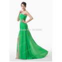 Grace Karin Stock Off the Shoulder Slit Long Chiffon Evening Formal Party Gown Sexy Women Fashion Green Prom dresses  CL6233