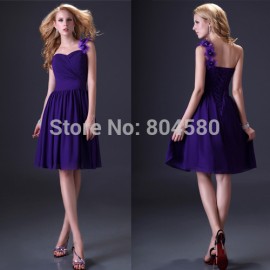Grace Karin Stock One shoulder Knee-Length Women Short Prom Dresses Ball Party Gown formal Evening Dress  CL3431