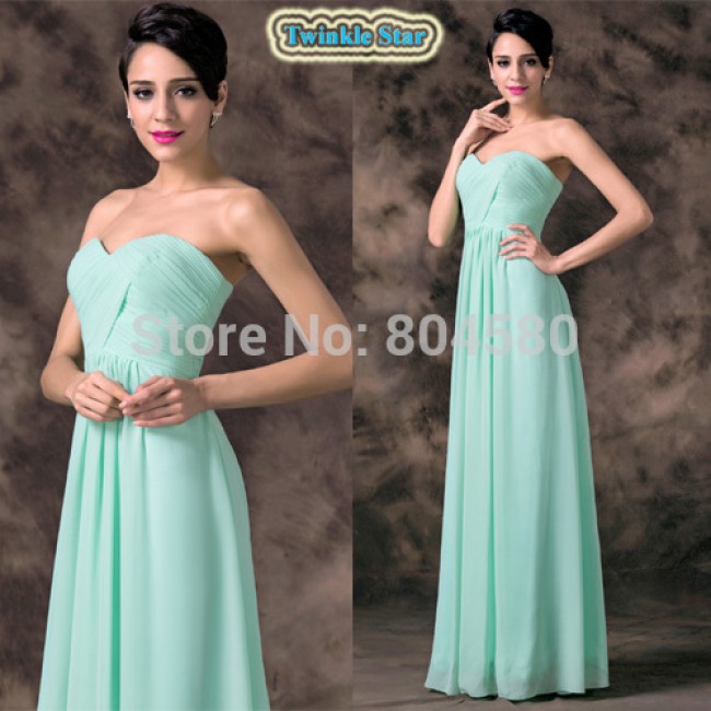 Grace Karin Strapless Sweetheart Fashion Women Summer Sexy Party Dress Chiffon Long Evening dresses Formal Prom Gown CL6214