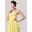 Grace Karin Yellow Beads Long Chiffon Celebrity dresses Lace Up Back Formal Women party dress Evening Prom Gown CL6119