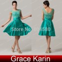 Grace Karion Sleeveless women Lace prom Bandage dress short evening gowns sexy mother of the bride dresses CL6116
