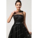 Grace Karin 2015 Summer Women Linen Long Dress vestido de festa Black Lace Evening dresses One Shoulder Mother Prom Gown C7561 