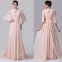 Grace Karin Floor Length Mother of the Bride dresses Half Sleeve Pink Long Evening Dress Formal Dinner Party Prom Gowns 6271