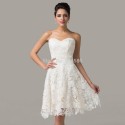 Grace Karin Knee Length Women Short Evening Gowns White Lace Prom Dresses Party Gown Discount Special Occasion dress CL6126