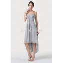 Grey Autumn Strapless Women Casual Homecoming Party Dress Short Front Long Back Evening Prom dresses Gown Lace-Up Back CL6216
