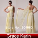 High Quality Grace Karin Stock One shoulder Evening Dress Long Maxi Chiffon Celebrity Dresses  CL6066