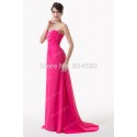 Hot Sale Grace Karin Cheap Stock Strapless Red Long Evening dresses Chiffon Floor Length sequined prom dress Formal Gowns CL6228