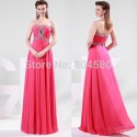 Hot Selling A-line sweetheart off-shoulder Chiffon beads cheap Formal Prom party gown stock long evening dress CL4413