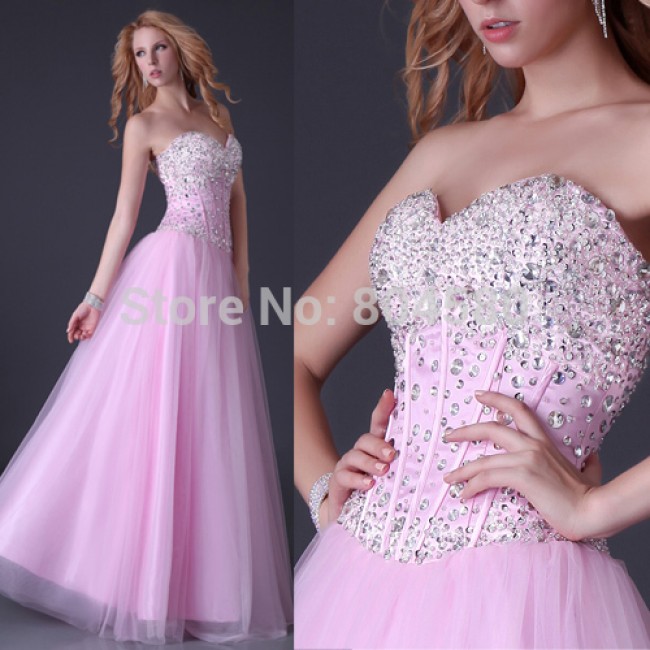 Hot Selling Grace Karin Sexy Stock Strapless Party Gown Prom Ball Formal Evening Dress  CL3519