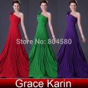 Hot Selling Stock One Shoulder Chiffon Dinner Party dress Floor Length Prom Gown Long Celebrity Evening Dresses CL3467