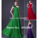 Hot Selling Stock One Shoulder Chiffon Dinner Party dress Floor Length Prom Gown Long Celebrity Evening Dresses CL3467