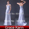 Hot Selling Strapless Beaded Silver Mermaid prom dress Floor Length Evening party Gown Women autumn dresses CL2427