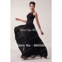 Hot Selling Grace Karin Stock One shoulder Chiffon Black Formal Evening Dress Long Celebrity Dresses  CL6058