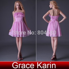 Hot Selling Grace Karin Strapless Flower Homecoming Party dresses Mini Prom gown Formal Evening dress CL3469 (AL12)