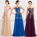 Hot 2015 Peacock Pattern Evening Party Gown Dress Plus Size Floor Length Vintage Prom dresses Long Celebrity Dinner Gowns CL6168