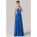 Lace Up Back Long Prom Dresses Floor length Gowns Royal Blue Chiffon Evening Dress 2015 Elegant Party Gown CL6154 