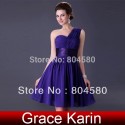 Latest Design Grace Karin One Shoulder Chiffon Prom Short dress Party Evening Dresses  CL4106