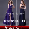 Latest DesignElegant Blue and Purple Long Prom Dresses sexy Chiffon evening party gown bandage dress in stock CL4100