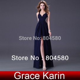 Latest DesignElegant Blue and Purple Long Prom Dresses sexy Chiffon evening party gown bandage dress in stock CL4100