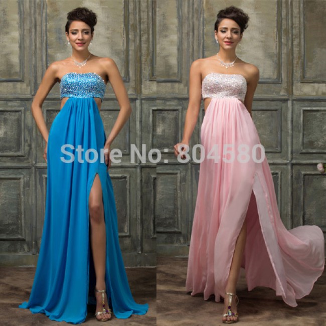 Luxury Grace Karin Stock Beading vestidos para festa Formal evening dresses Backless Red Carpet Dress Long Prom Party Gown 3437
