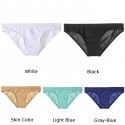 Men's briefs Sexy Low Waist Ice Silk underwear solid color underpants male Translucent Bikini Skinny Breathable Briefs