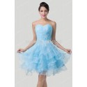Modest Knee Length Layers Short Designer Gown dress Blue Homecoming Dance Party Gowns Ladies Prom dresses  CL6283