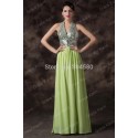  Design A Line Floor Length sequins Deep V neck Halter Open Back Sexy Evening dress Long Formal Prom Party Gown CL6200