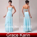  Fashion Strapless off the shoulder beads Long Design Chiffon Backless prom Dresses Women Blue Evening Party Gown  CL4504