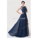  Fashion Women Floor Length Blue Bandage Dress Split Celebrity Backless Prom Dresses Formal Evening Party Gown CL6281