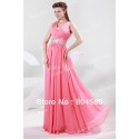  Floor-Length Deep V neck design Sleeveless Long Banquets Evening dresses sexy Chiffon Party Gown Celebrity Dress  CL4431