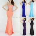  Occident Backless V-Neck Women Fashion Evening party Casual Long Dresses Bodycon Bandage dresses Formal Prom Gown CL6096
